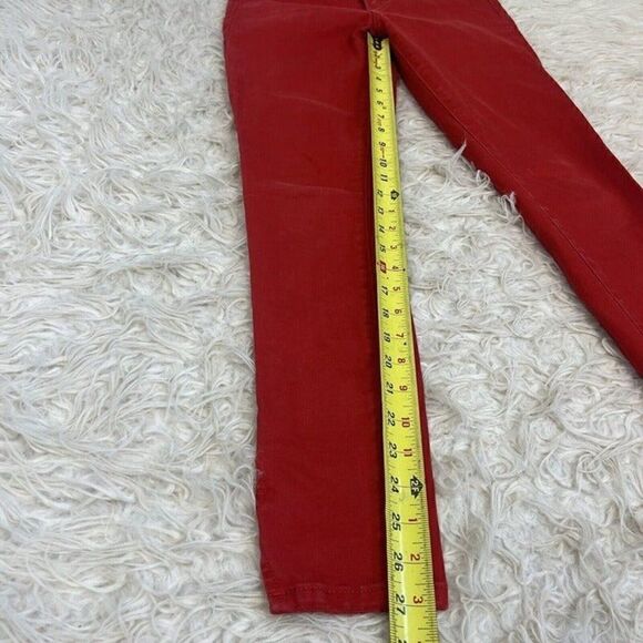 Sam Edelman Womens The Kitten Keyhole Ankle Red Skinny Jeans Mid Rise Size 25 - Picture 8 of 9